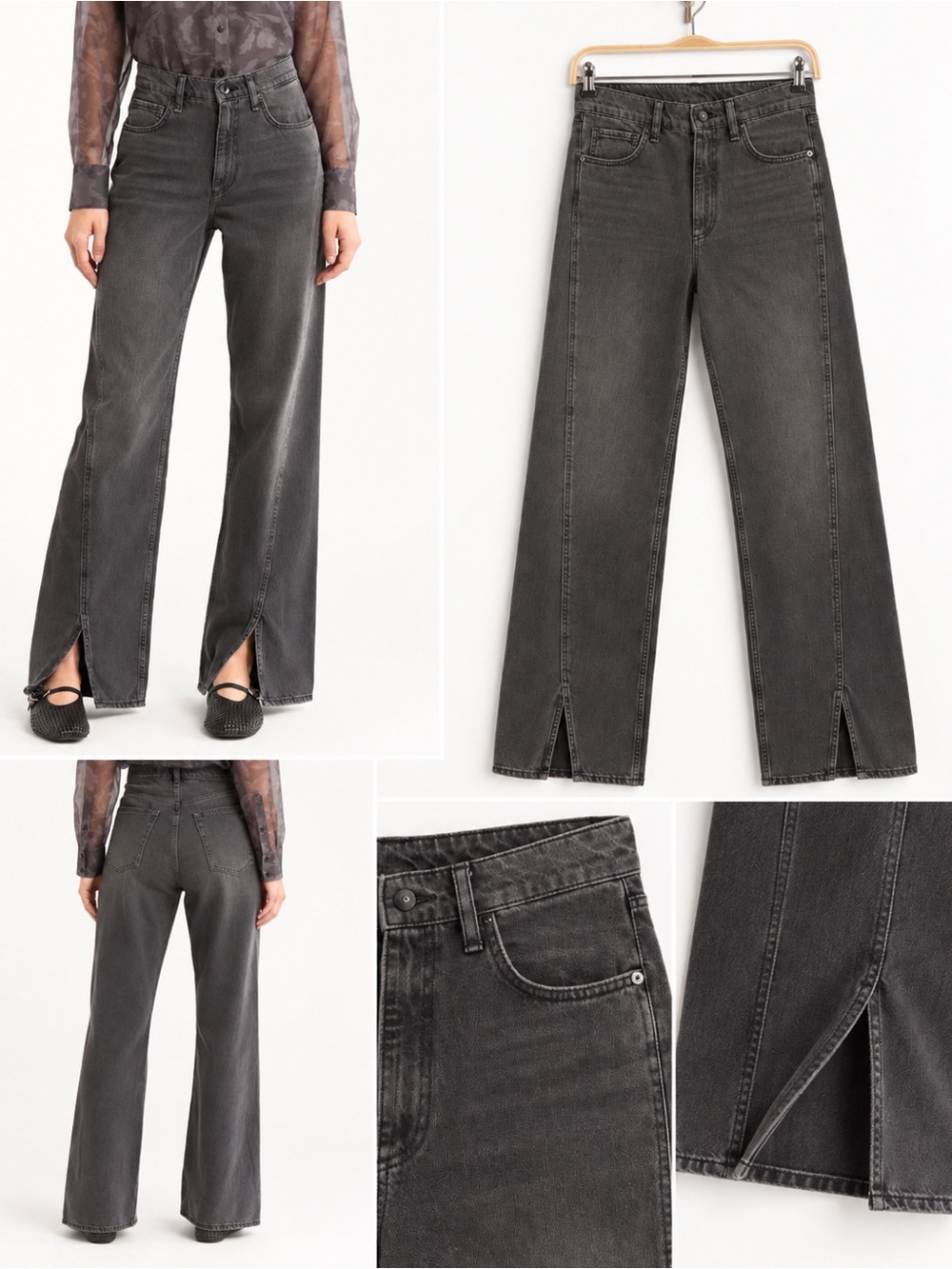 rag & bone Shannon High Waist Split Jeans — Charcoal size 25 NWT - Picture 5 of 9